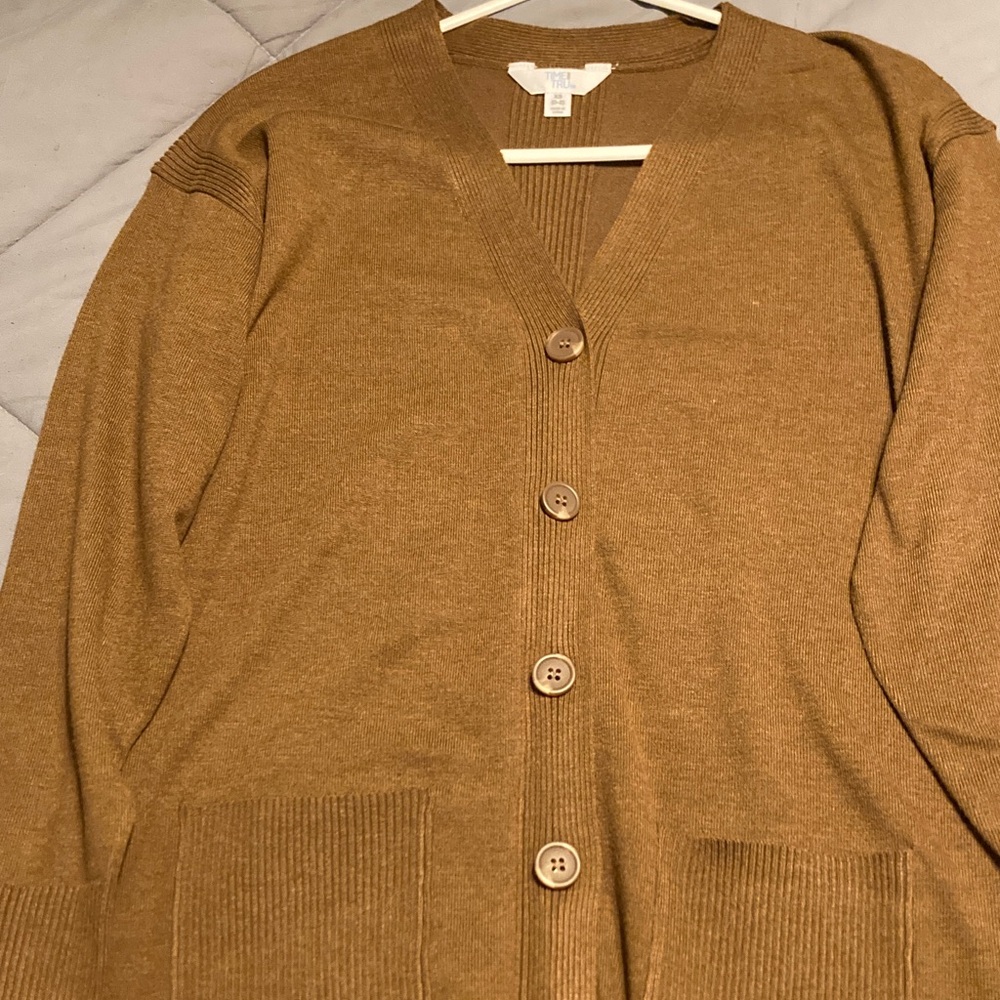 Time and Tru Brown Cardigan Sweater